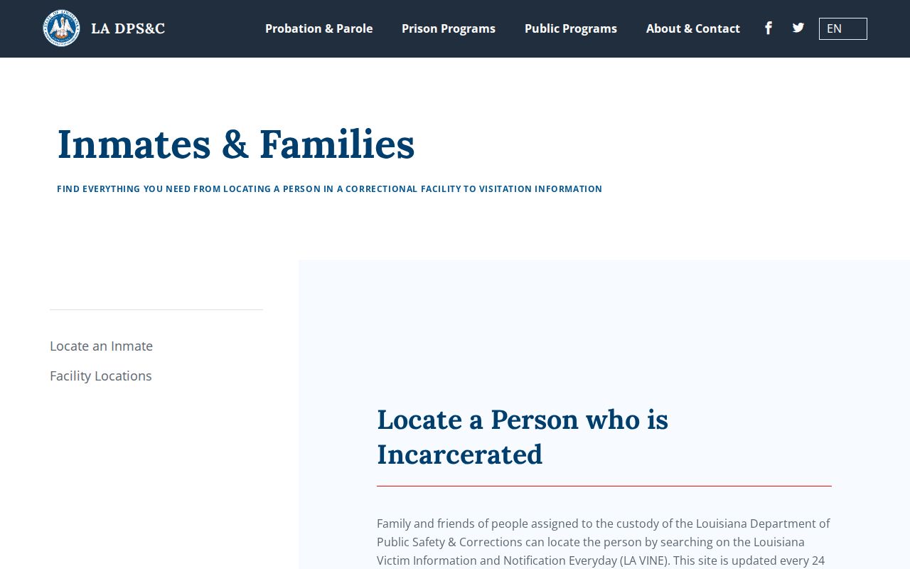 Louisiana DPS&C Winn Parish custody and inmate information